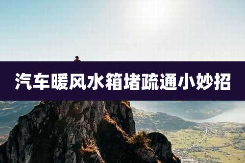 汽车暖风水箱堵疏通小妙招