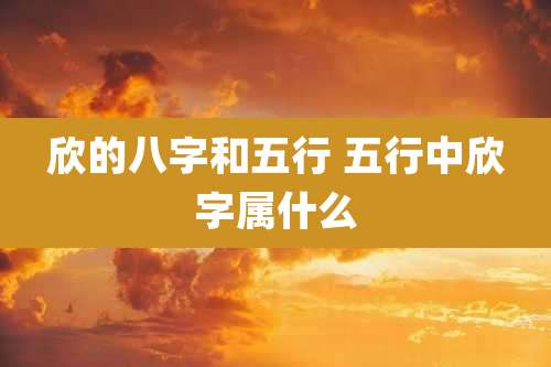 欣的八字和五行 五行中欣字属什么