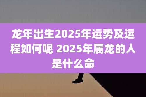 龙年出生2025年运势及运程如何呢 2025年属龙的人是什么命