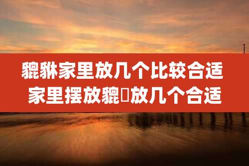 貔貅家里放几个比较合适 家里摆放貔恘放几个合适