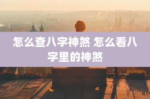 怎么查八字神煞 怎么看八字里的神煞
