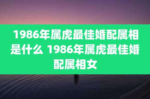 1986年属虎最佳婚配属相是什么 1986年属虎最佳婚配属相女