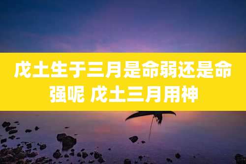 戊土生于三月是命弱还是命强呢 戊土三月用神