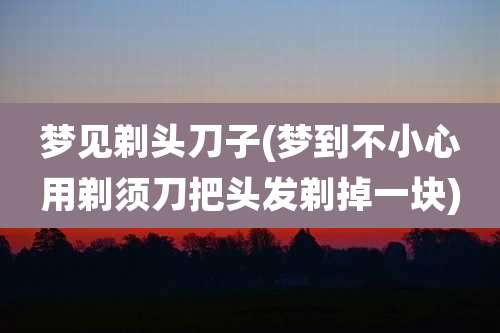 梦见剃头刀子(梦到不小心用剃须刀把头发剃掉一块)