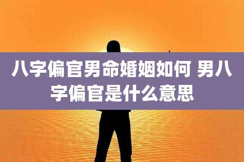 八字偏官男命婚姻如何 男八字偏官是什么意思