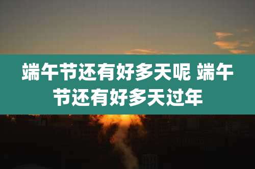 端午节还有好多天呢 端午节还有好多天过年