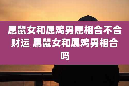 属鼠女和属鸡男属相合不合财运 属鼠女和属鸡男相合吗