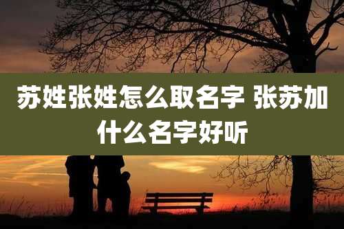 苏姓张姓怎么取名字 张苏加什么名字好听