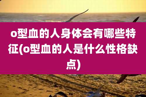 o型血的人身体会有哪些特征(o型血的人是什么性格缺点)