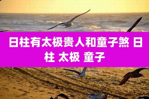 日柱有太极贵人和童子煞 日柱 太极 童子