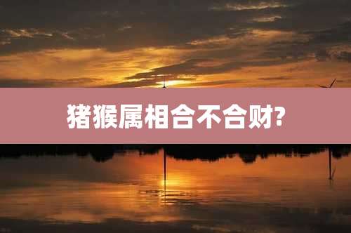 猪猴属相合不合财?