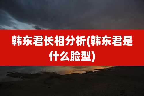 韩东君长相分析(韩东君是什么脸型)