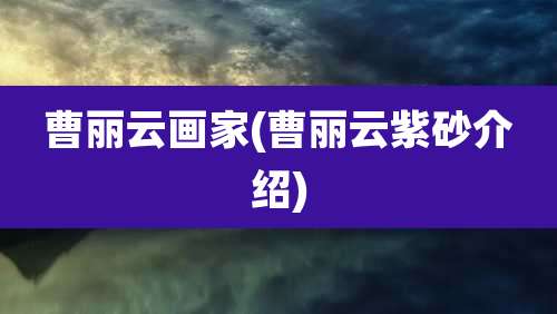 曹丽云画家(曹丽云紫砂介绍)