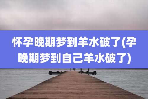 怀孕晚期梦到羊水破了(孕晚期梦到自己羊水破了)