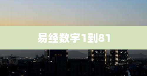 易经数字1到81
