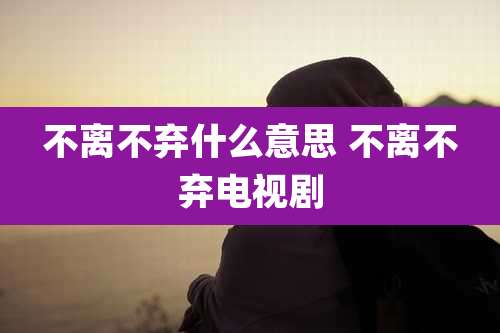 不离不弃什么意思 不离不弃电视剧