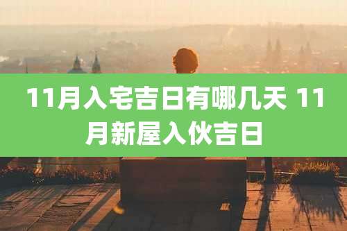 11月入宅吉日有哪几天 11月新屋入伙吉日