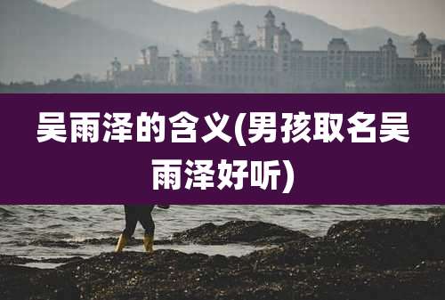 吴雨泽的含义(男孩取名吴雨泽好听)