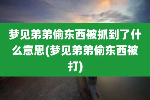 梦见弟弟偷东西被抓到了什么意思(梦见弟弟偷东西被打)