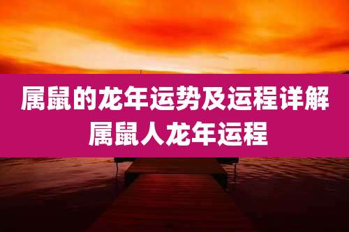 属鼠的龙年运势及运程详解 属鼠人龙年运程
