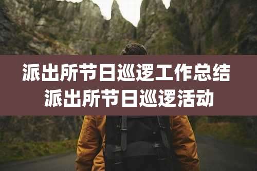 派出所节日巡逻工作总结 派出所节日巡逻活动
