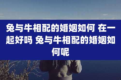 兔与牛相配的婚姻如何 在一起好吗 兔与牛相配的婚姻如何呢