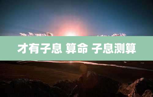 才有子息 算命 子息测算
