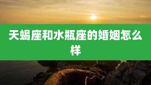 天蝎座和水瓶座的婚姻怎么样
