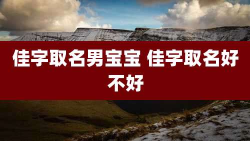 佳字取名男宝宝 佳字取名好不好