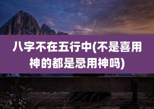 八字不在五行中(不是喜用神的都是忌用神吗)