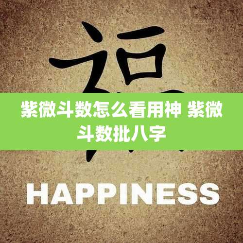 紫微斗数怎么看用神 紫微斗数批八字