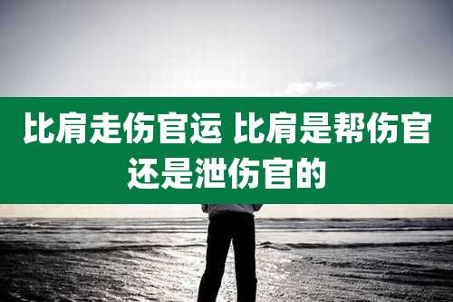 比肩走伤官运 比肩是帮伤官还是泄伤官的