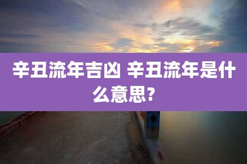 辛丑流年吉凶 辛丑流年是什么意思?