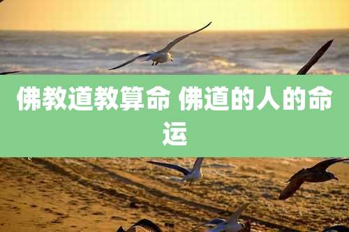佛教道教算命 佛道的人的命运