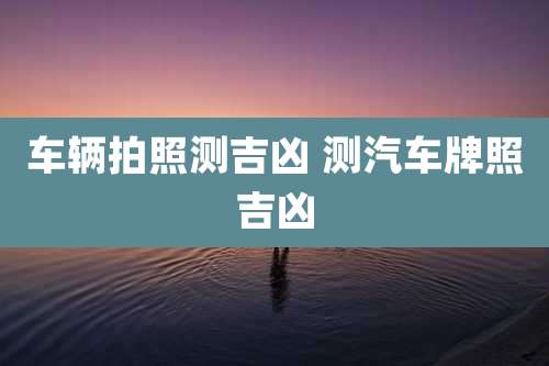 车辆拍照测吉凶 测汽车牌照吉凶