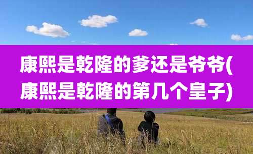 康熙是乾隆的爹还是爷爷(康熙是乾隆的第几个皇子)