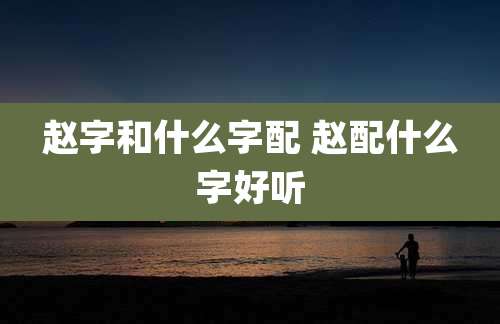 赵字和什么字配 赵配什么字好听