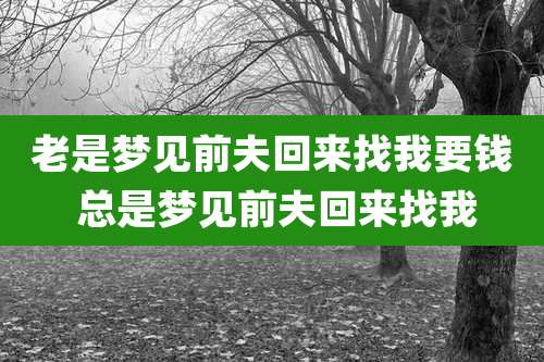 老是梦见前夫回来找我要钱 总是梦见前夫回来找我