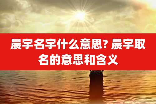 晨字名字什么意思? 晨字取名的意思和含义