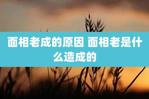 面相老成的原因 面相老是什么造成的