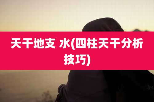 天干地支 水(四柱天干分析技巧)