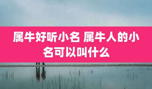 属牛好听小名 属牛人的小名可以叫什么