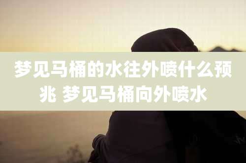 梦见马桶的水往外喷什么预兆 梦见马桶向外喷水