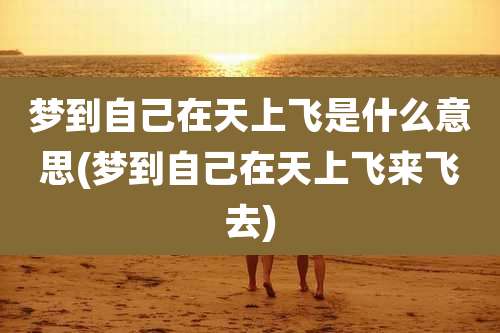 梦到自己在天上飞是什么意思(梦到自己在天上飞来飞去)