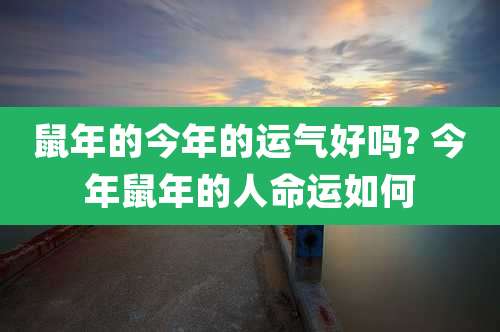 鼠年的今年的运气好吗? 今年鼠年的人命运如何