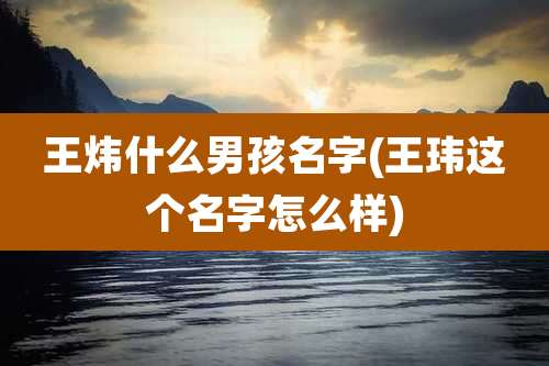 王炜什么男孩名字(王玮这个名字怎么样)