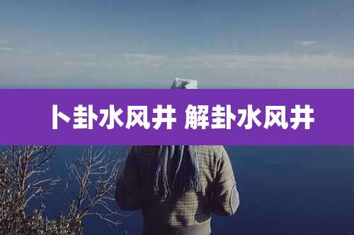 卜卦水风井 解卦水风井