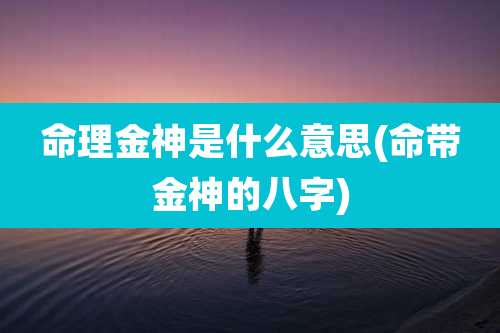 命理金神是什么意思(命带金神的八字)