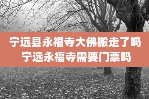 宁远县永福寺大佛搬走了吗 宁远永福寺需要门票吗