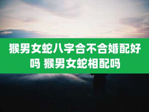 猴男女蛇八字合不合婚配好吗 猴男女蛇相配吗